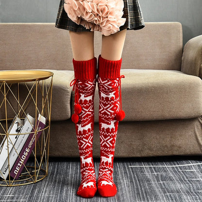 Christmas Knee Stockings Snowflake