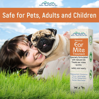 Natural Ear Mite Treatment for Adult Dogs & Cats Ear Mites Infection Cleaner