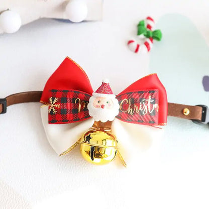 Pet's Christmas Bow Tie Collars