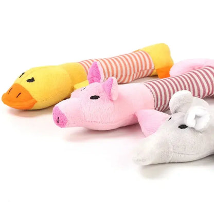 Dog's Squeaky Plush Toys | Pig, Elephant & Duck - MeeowShop