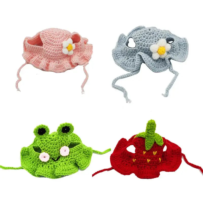 Cat's Cute Refined Hats | Flower, Frog & Strawberry - MeeowShop