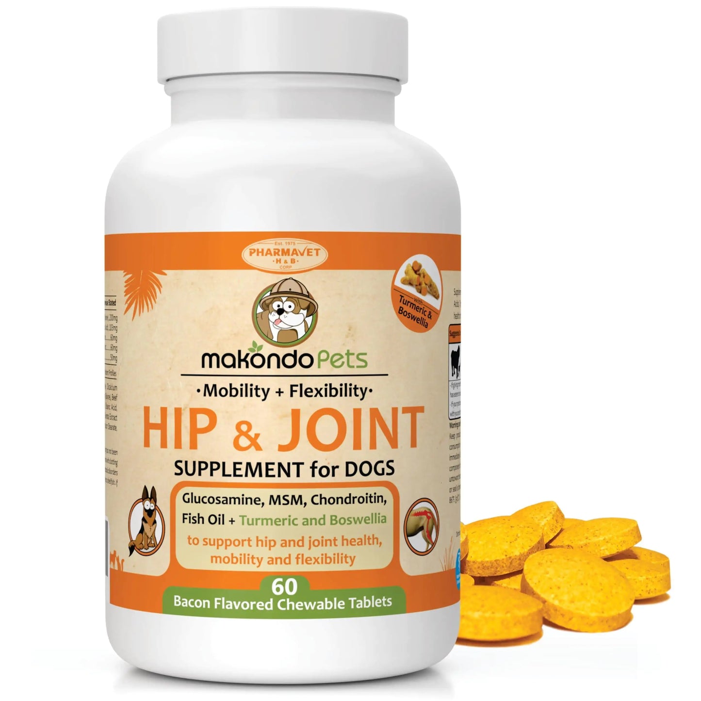 Dog Hip and Joint Supplement with Glucosamine Turmeric for Dogs Chondroitin MSM