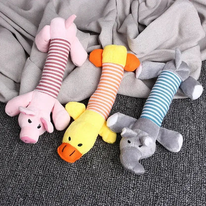 Dog's Squeaky Plush Toys | Pig, Elephant & Duck - MeeowShop