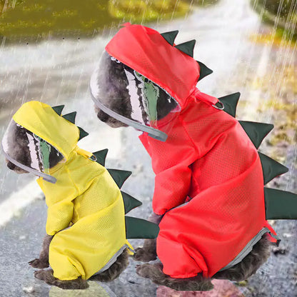 Dog's Waterproof Dinosaur Raincoat - MeeowShop