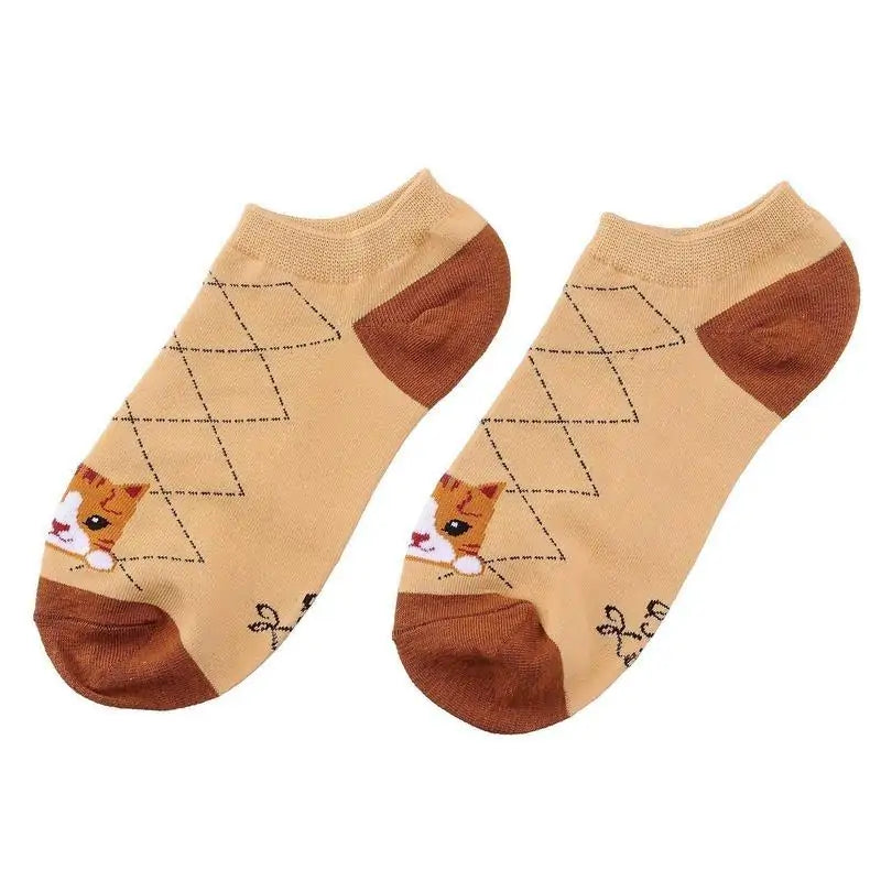 5 Pairs Curly Cat Socks