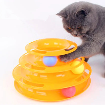 Three Levels Cat Toy Tower Tracks Disc