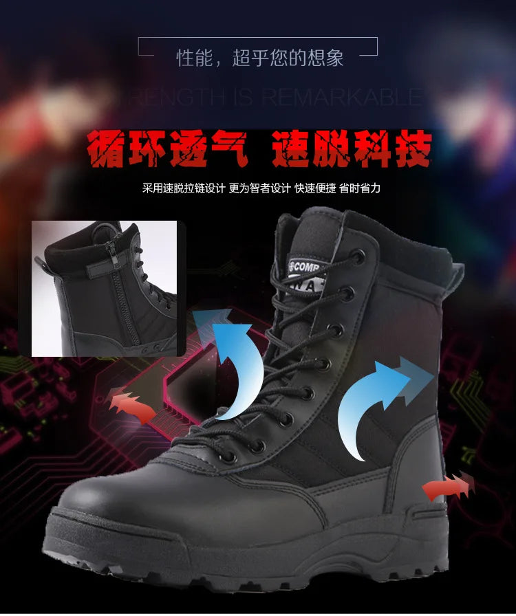 Tactical Boots Men Boots Special Force Desert Combat Boots Outdoor Hiking Boots Ankle Shoes Men Work Safty Shoes