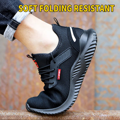 Work Sneakers Steel Toe Shoes Men Safety Shoes Puncture-Proof Work Shoes Boots Fashion Indestructible Footwear Security