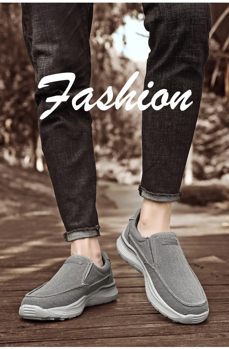 New Men Canvas Shoes Fashion Men's Casual Shoes Light Non-slip Loafer Washed Denim Flat shoes Outdoor Sneakers Vulcanized Shoes