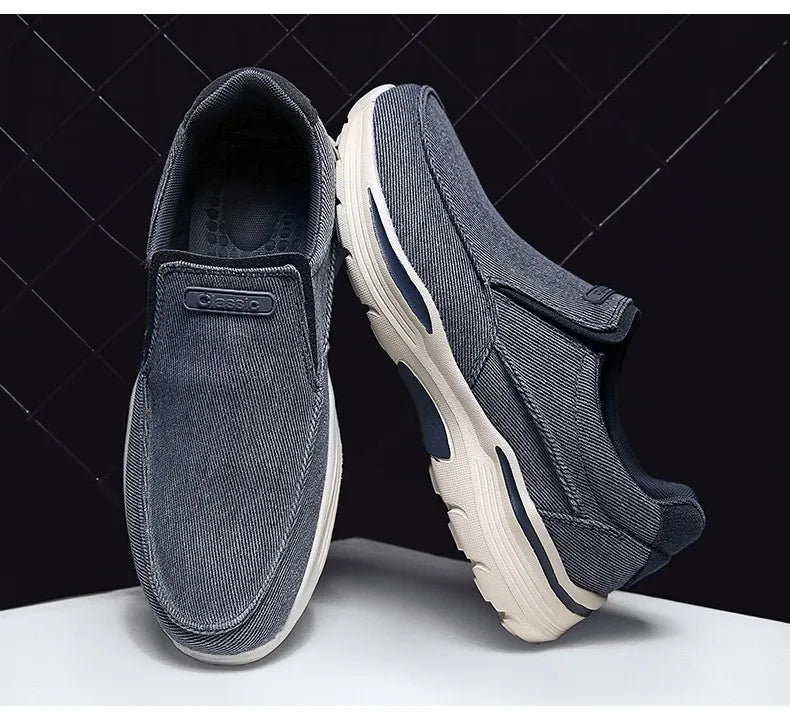 New Men Canvas Shoes Fashion Men's Casual Shoes Light Non-slip Loafer Washed Denim Flat shoes Outdoor Sneakers Vulcanized Shoes