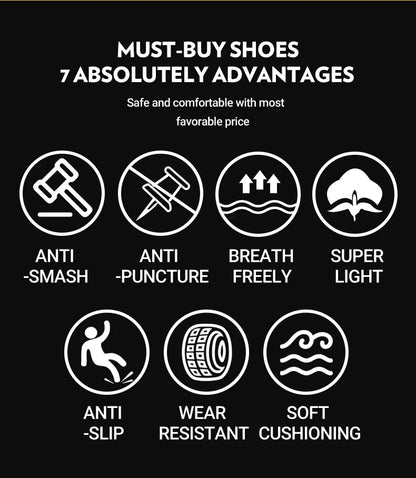 Work Sneakers Steel Toe Shoes Men Safety Shoes Puncture-Proof Work Shoes Boots Fashion Indestructible Footwear Security