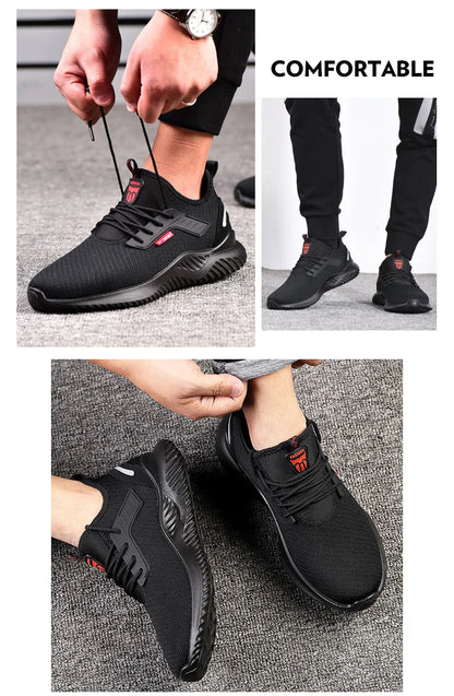 Work Sneakers Steel Toe Shoes Men Safety Shoes Puncture-Proof Work Shoes Boots Fashion Indestructible Footwear Security