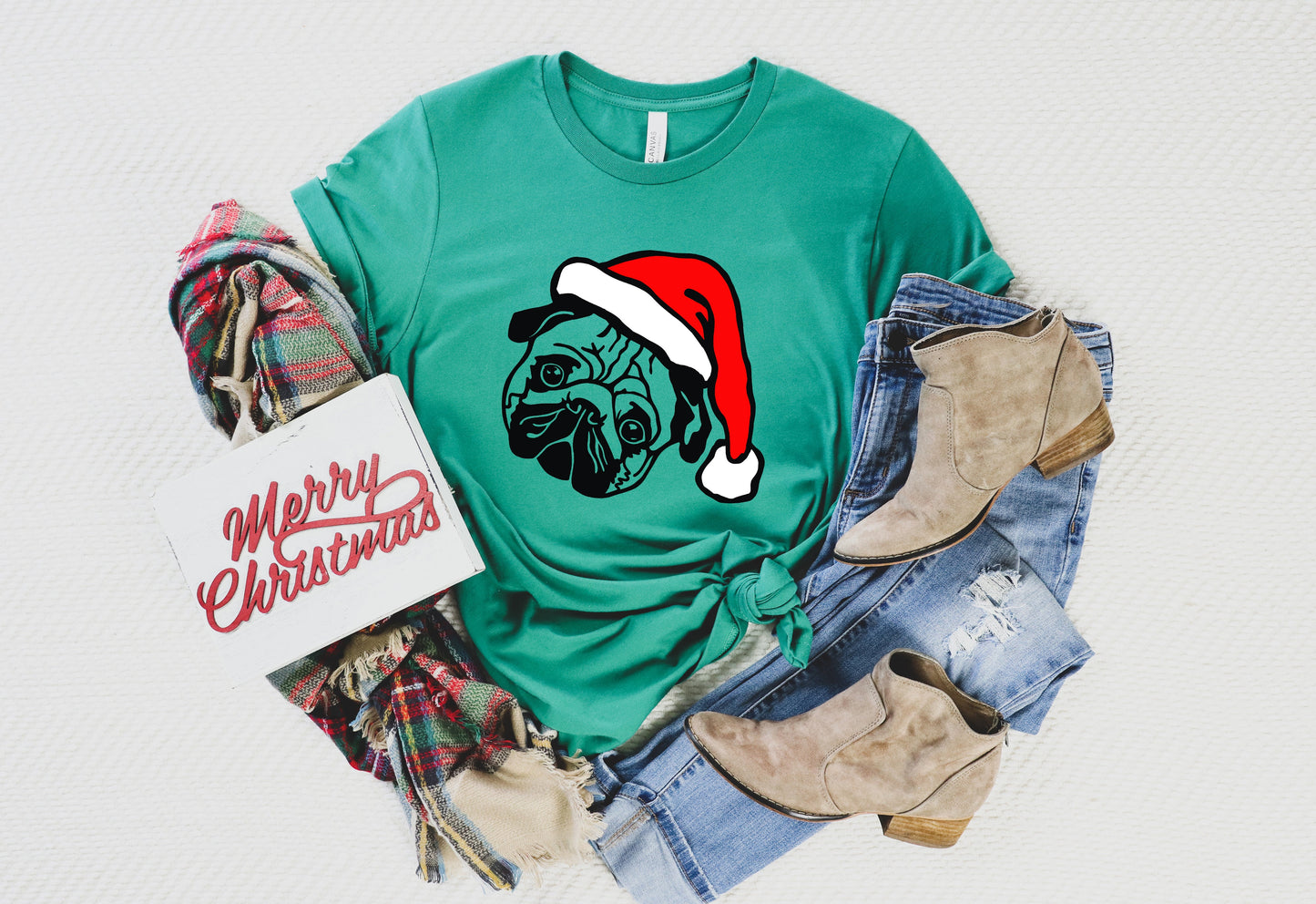 Christmas Santa Pug Shirt (S - XXXL)