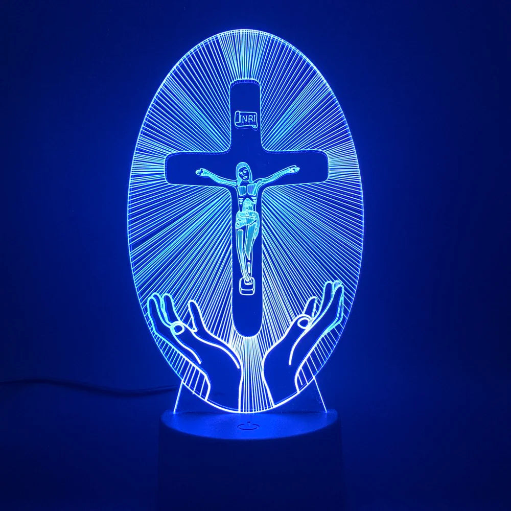 3D Acrylic Cross Night Light