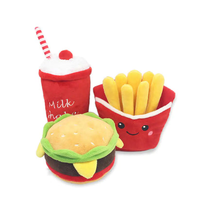 Dog's Hamburger Menu Plush Toys