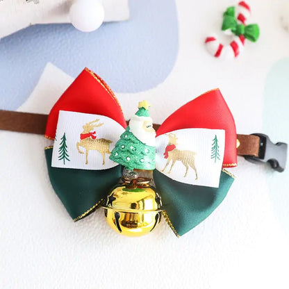 Pet's Christmas Bow Tie Collars