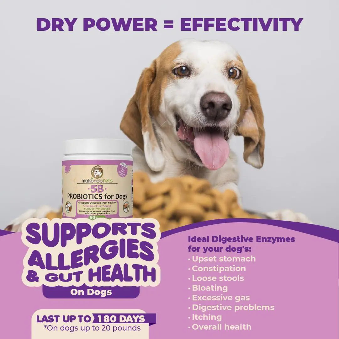 Probiotics for Dogs Puppies Extra Strength 9 Species 5 Billion CFU per Scoop