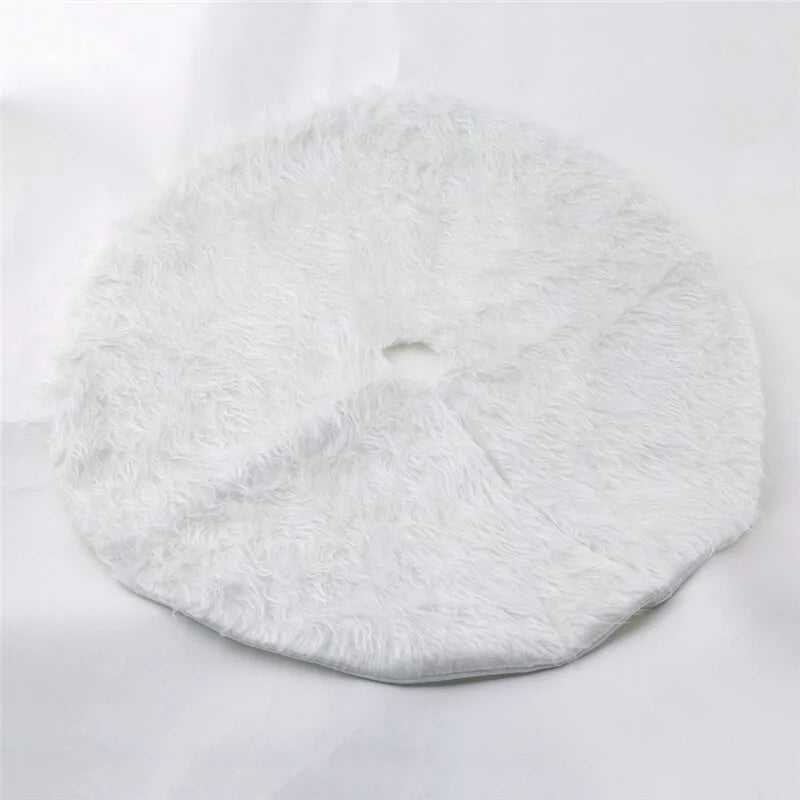 Creative White Plush Christmas Tree Skirt