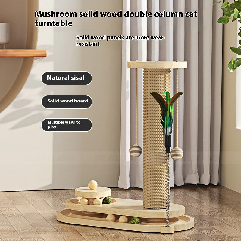 Cat's Solid Wood Scratching Post & Toy Set - MeeowShop