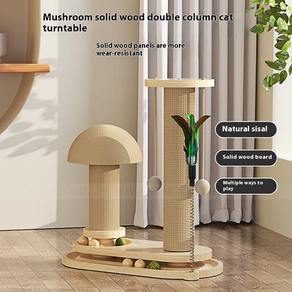 Cat's Solid Wood Scratching Post & Toy Set - MeeowShop