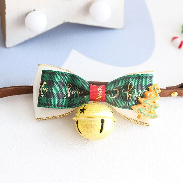 Pet's Christmas Bow Tie Collars