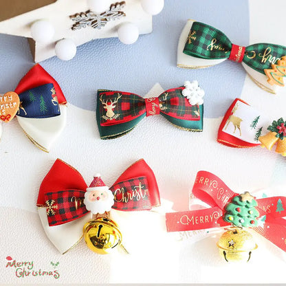 Pet's Christmas Bow Tie Collars