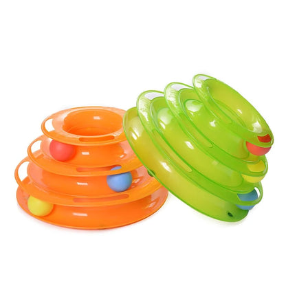 Three Levels Cat Toy Tower Tracks Disc