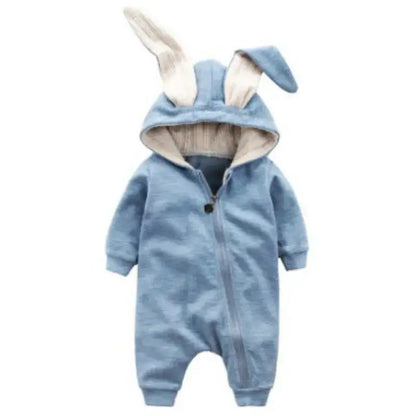 Rabbit Ear Hooded Baby Rompers