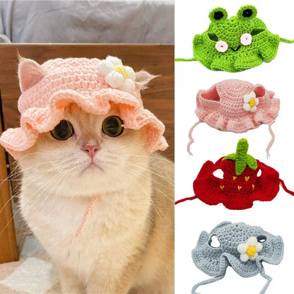 Cat's Cute Refined Hats | Flower, Frog & Strawberry - MeeowShop