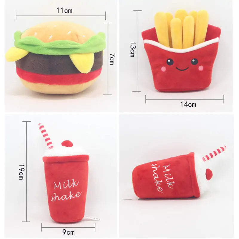 Dog's Hamburger Menu Plush Toys