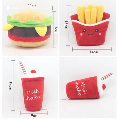 Dog's Hamburger Menu Plush Toys