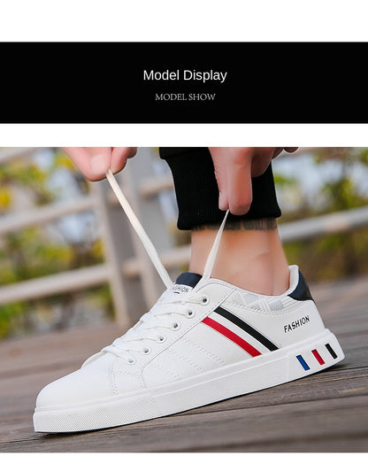 Men Sneakers Casual Shoes Men Flats Zapatillas Hombre Lightweight Pu Leather Breathable Shoe Mens White Sports Tenis Shoes