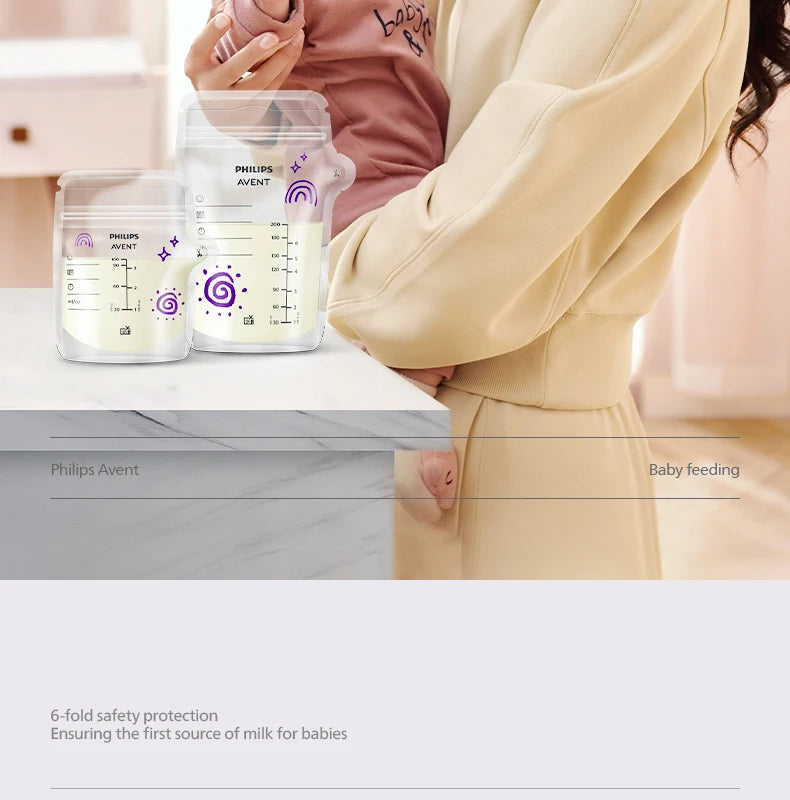 PHILIPS AVENT Milk storage bag Breast milk preservation bag double-seal disposable Portable Milk powder bag 100ml * 25 pieces