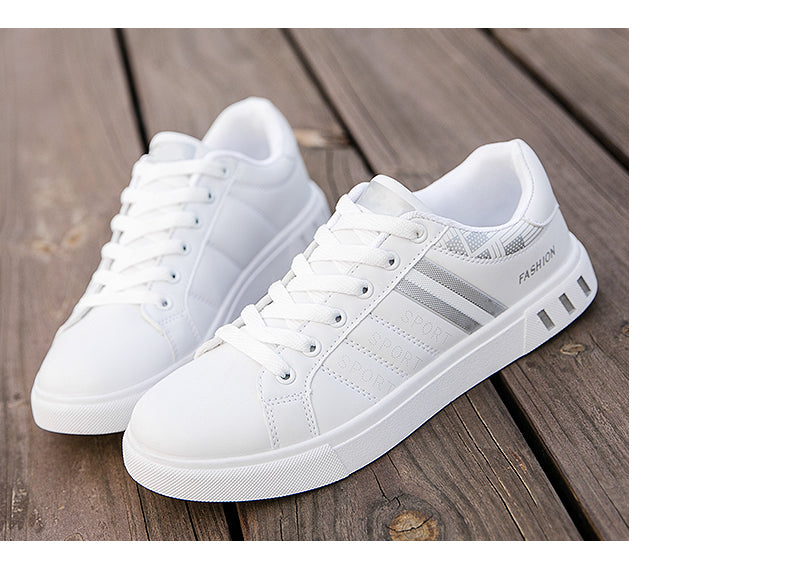 Men Sneakers Casual Shoes Men Flats Zapatillas Hombre Lightweight Pu Leather Breathable Shoe Mens White Sports Tenis Shoes