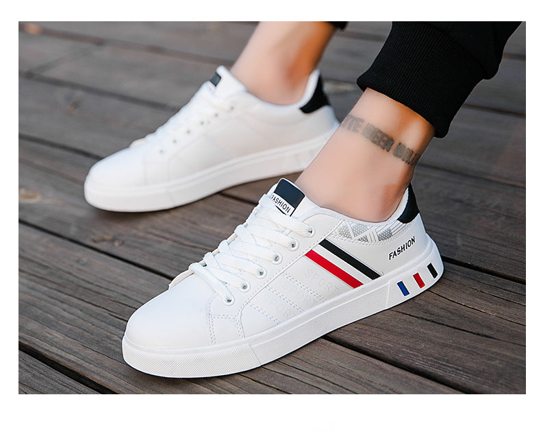 Men Sneakers Casual Shoes Men Flats Zapatillas Hombre Lightweight Pu Leather Breathable Shoe Mens White Sports Tenis Shoes