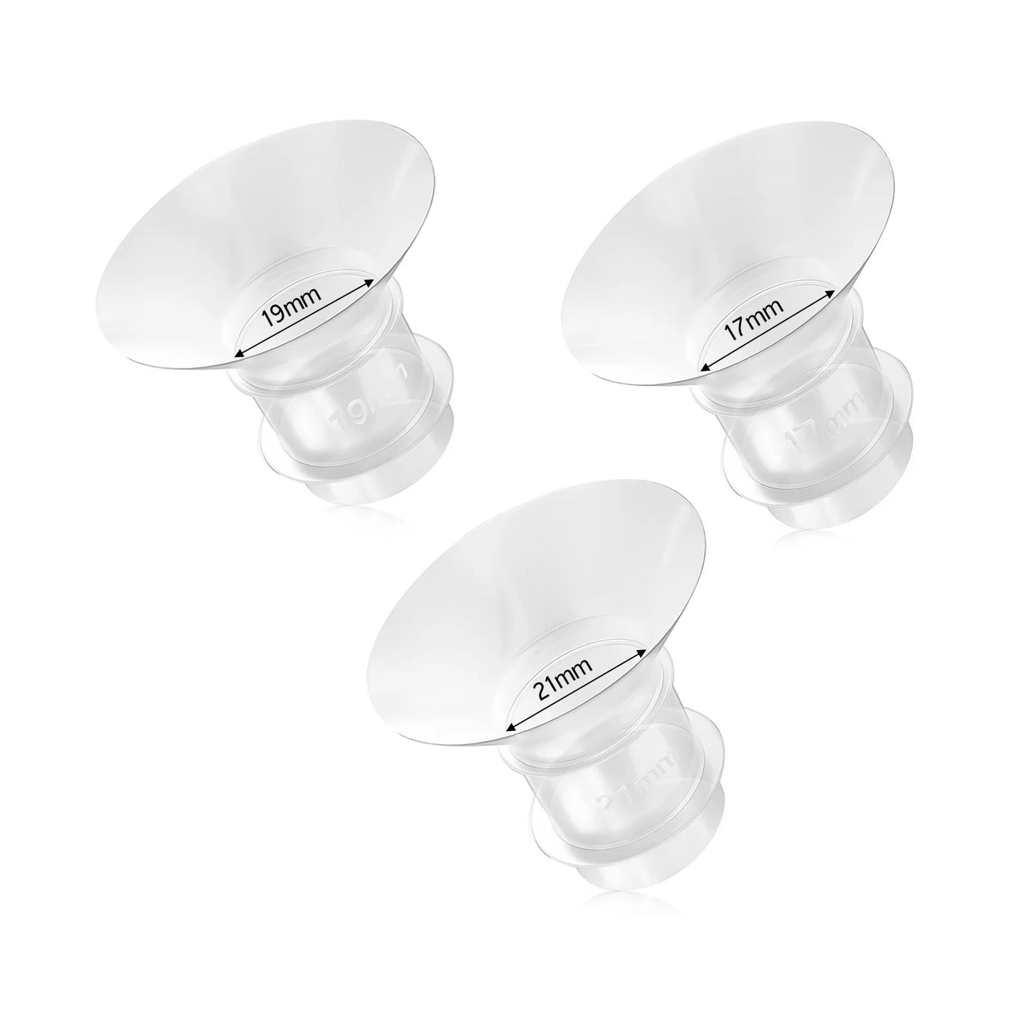 3PCS Breast Milk Pump Flange Inserts Breast Shield Converter Practical Breast Pump Replacement 17mm 19mm 21mm