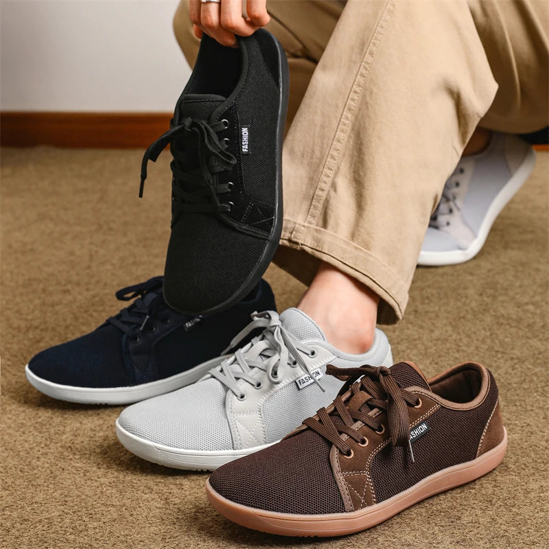 Mens Wide Toe Shoes Barefoot Unisex Plus Size Casual Sneakers Breathable Minimalist Shoes for Women Zero Drop Sole Walking Flats