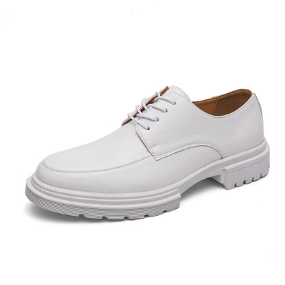 Mens Oxford White Leather Shoes Whole Luxury Formal Business Wedding Dress Shoes for men Thick bottom Casual Original Moccasins