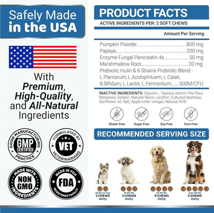 2 Pack Probiotics for Dogs and Digestive Enzymes Dog Probiotics Treats 340 Chews