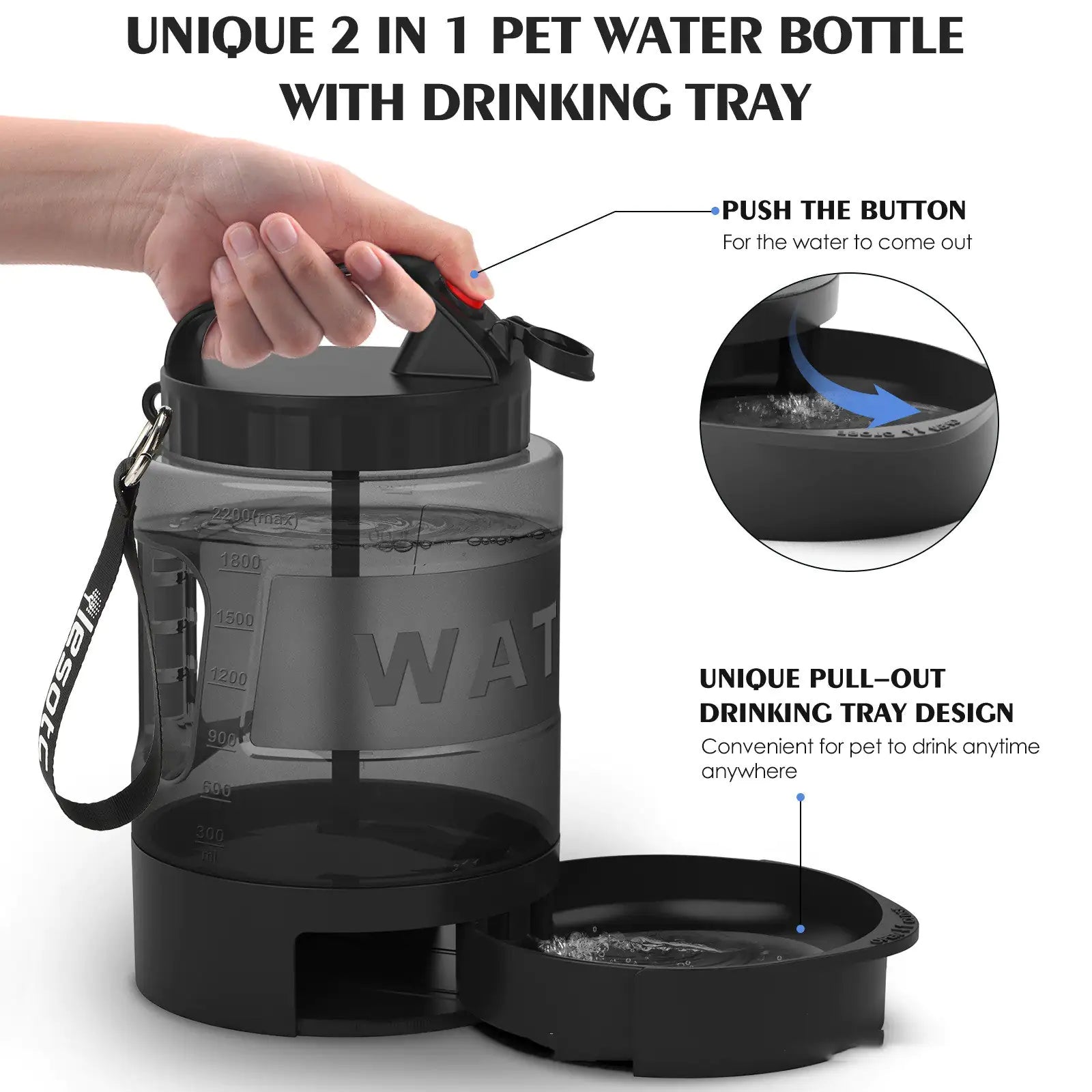 Dog's Large Capacity Travel Water Bottle - MeeowShop