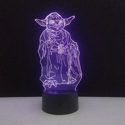 Colorful Yoda LED Night Lamp