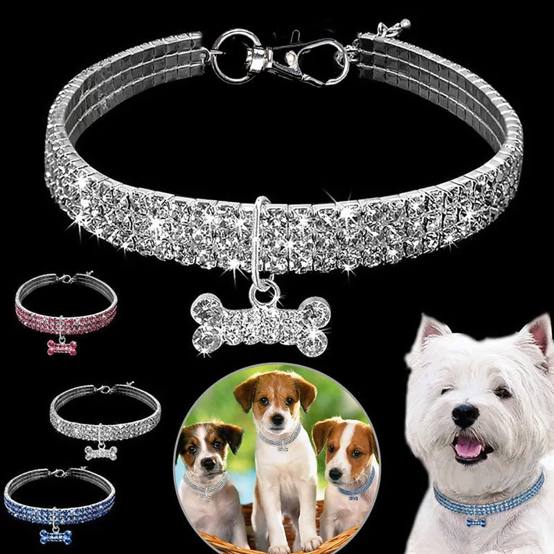 Dog's Exquisite Bling Crystal Collar - MeeowShop