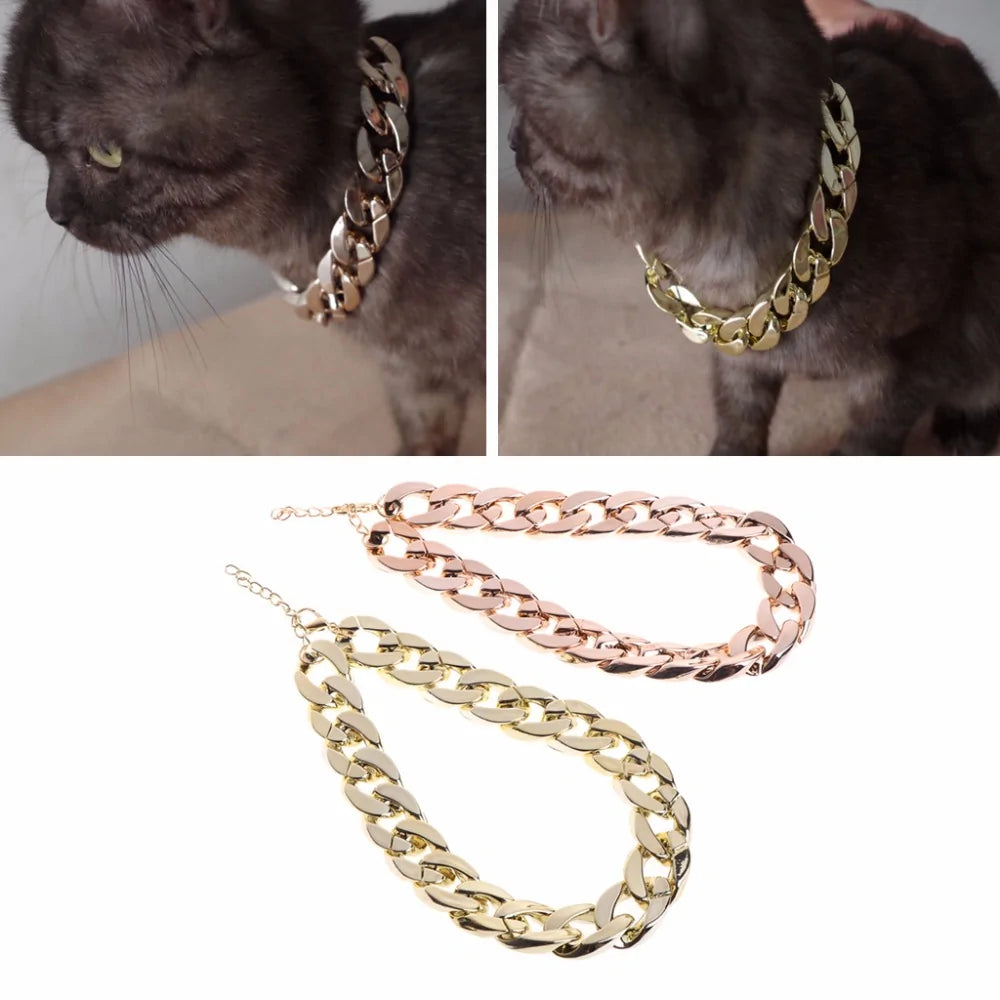 Pet's Fashionable Gold Chain Necklace - MeeowShop