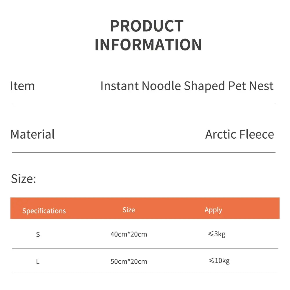 Pet's Instant Noodles Nest Bed - MeeowShop