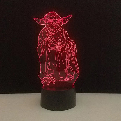 Colorful Yoda LED Night Lamp