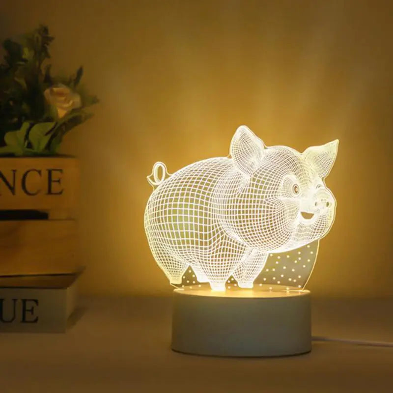 3D Lamp 3 Color Teddy Night Light