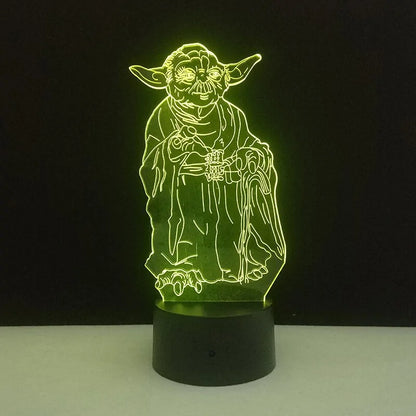 Colorful Yoda LED Night Lamp