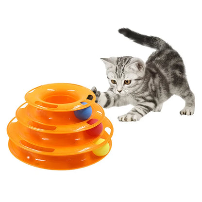 Three Levels Cat Toy Tower Tracks Disc