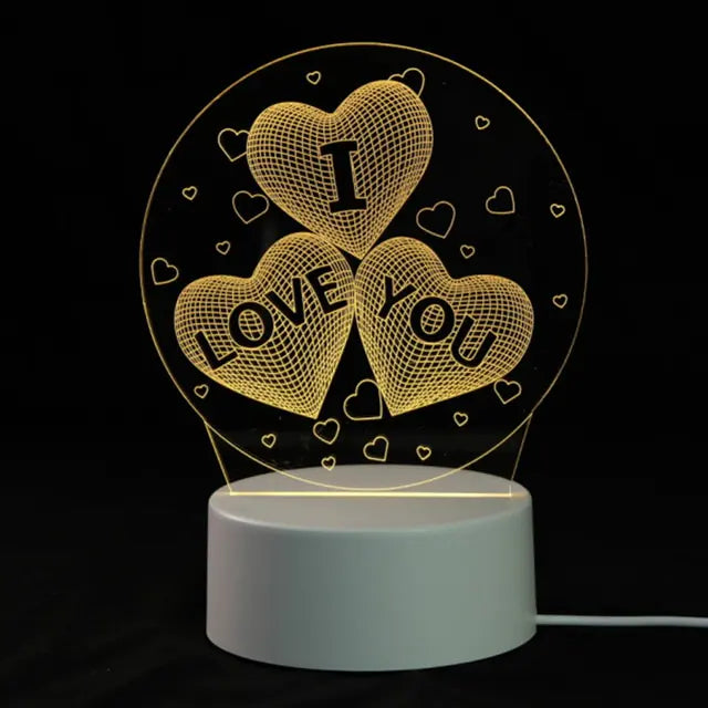 3D Lamp 3 Color Teddy Night Light