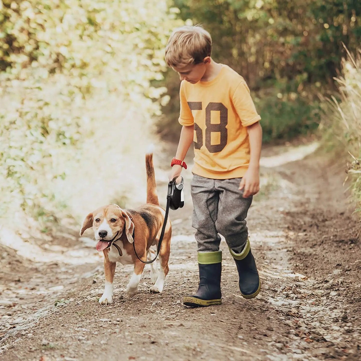 Dog's Retractable Leash with Bag Container - MeeowShop